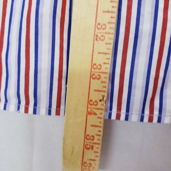 Tommy Hilfiger Button Down short Sleeve Shirt Men's size Large red white blue - Picture 8 of 8